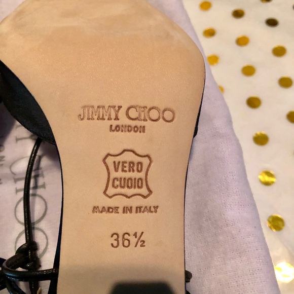 💯Auth Jimmy Choo black satin heels 36.5 - Picture 6 of 8